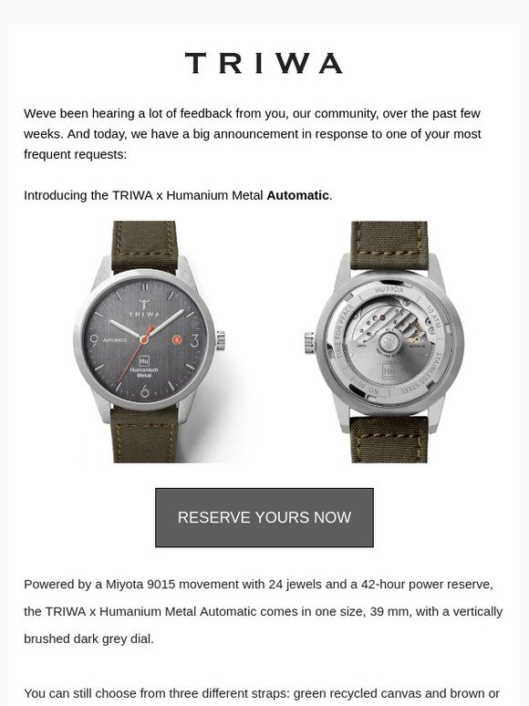 triwa automatic watch