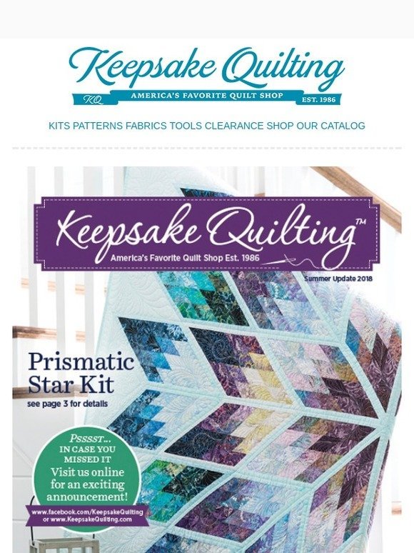 Keepsake Quilting: Your Summer Update 2018 Keepsake Quilting Catalog is