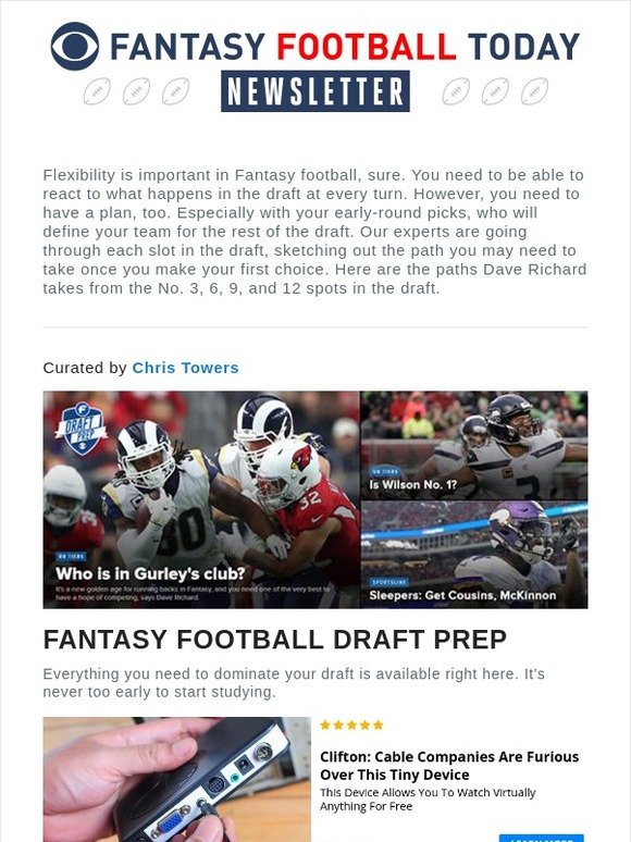 CBS Sports Fantasy Football Today Dave Richard's pickbypick