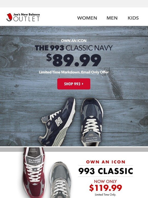 joe's new balance outlet 993