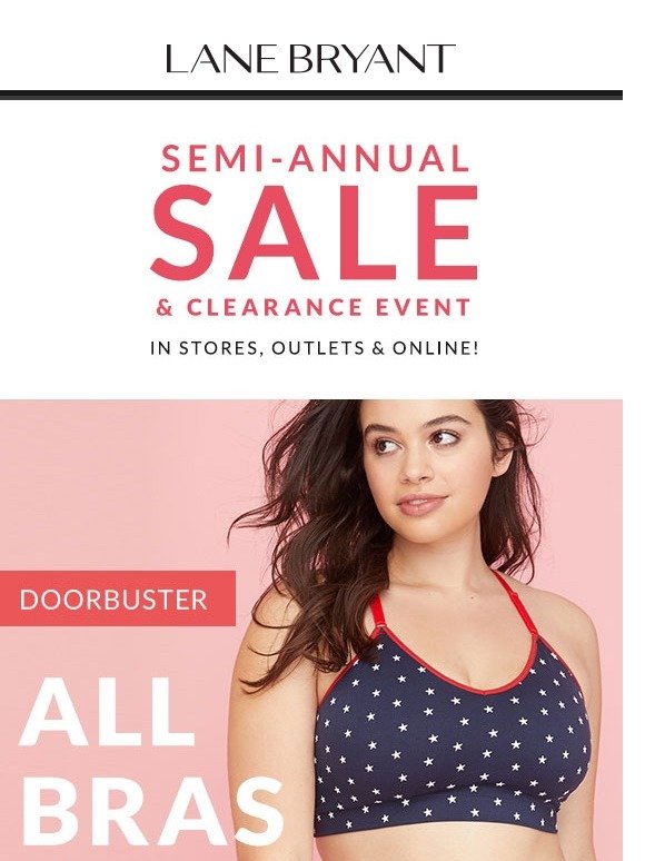 Lane Bryant 50 off tees, shorts & crops + SemiAnnual Sale deals