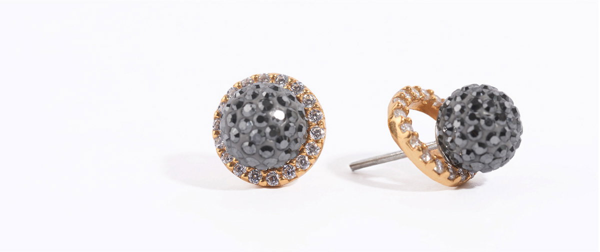 8mm Sparkle Ball™ Earrings with Esme blooms.