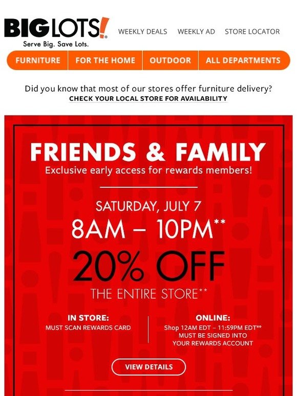 Big Lots Rewards members get 20 off this Saturday! Milled