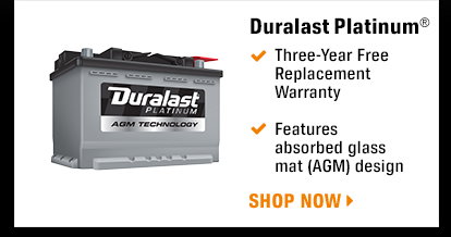 Duralast Platinum - Three-Year Free Replacement Warranty - Features absorbed glass mat (AGM) design - Shop Now
