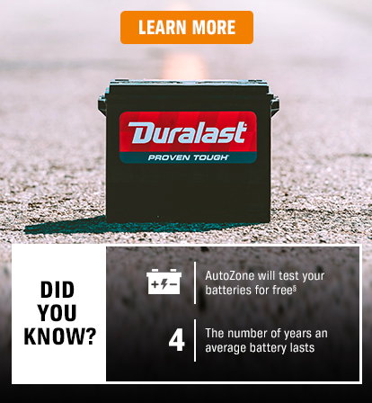 Learn More - Did You Know? - AutoZone will test your batteries for free - 4 - The number of years an average battery last