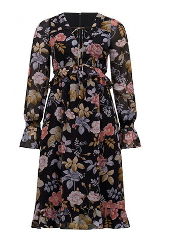 Nora Ruffle Waist Midi Dress