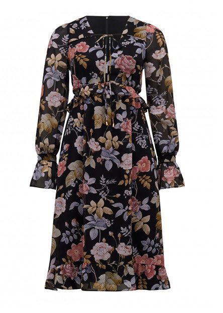 Nora Ruffle Waist Midi Dress