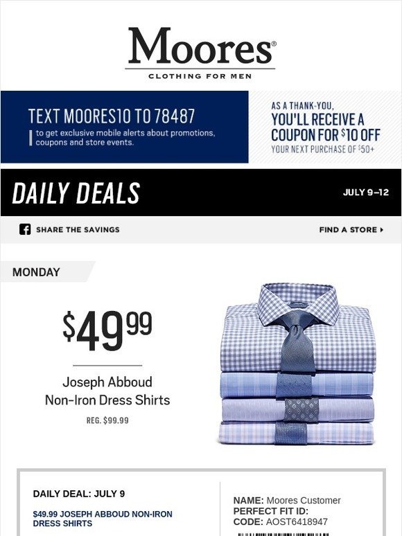 Moores Clothing: Daily Deal Lineup—July 9-12 | Milled