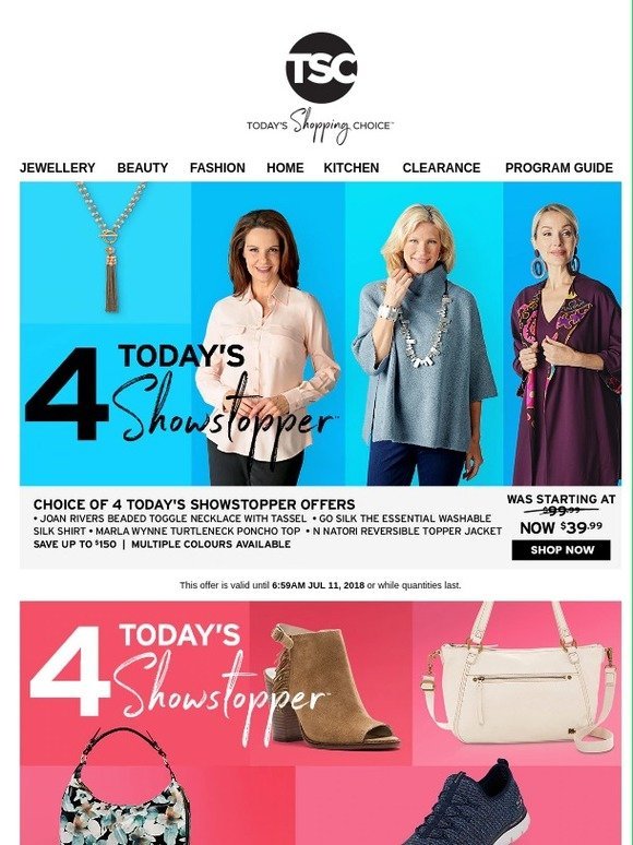 The Shopping Channel: 8 Today's Showstopper™ Offers - Fashion Clearance ...