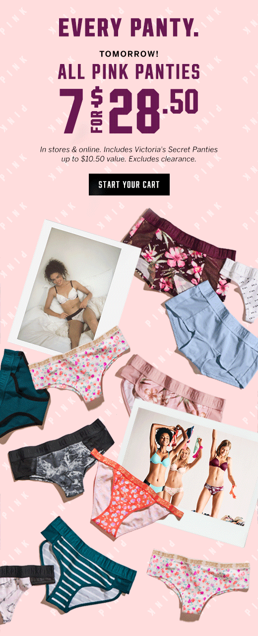 Victoria's Secret: MAJOR NEWS: 7 for $28.50 panties starts