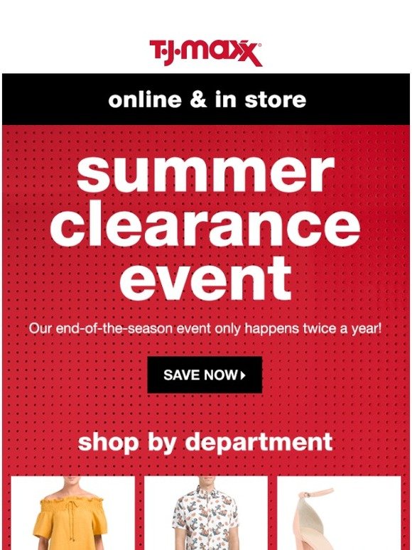 TJ Maxx Online & in store NOW! The Clearance Event. Milled