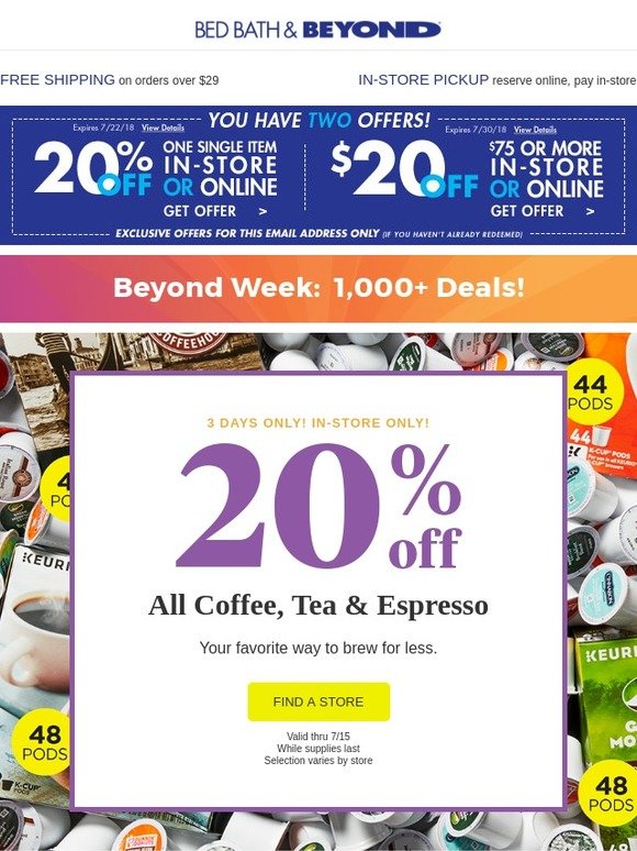 bed bath and beyond in store coupon 2015