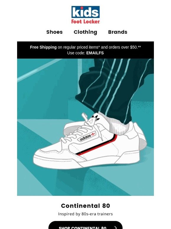 kids adidas continental 80