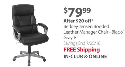 berkley jensen bonded leather manager chair