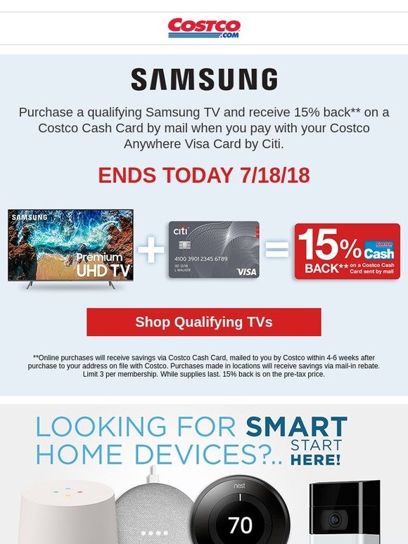 Costco Last Day for a Special Offer on Samsung TVs + This Week's Top
