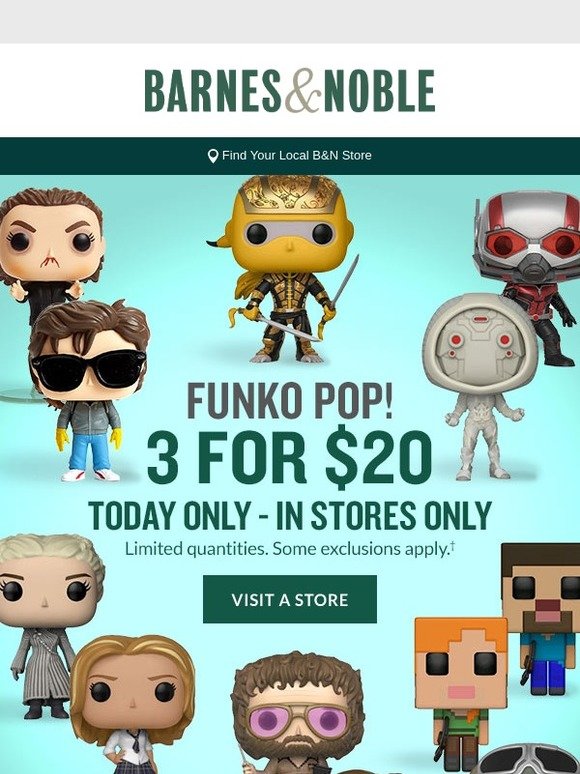 Barnes & Noble: Funko POP! 3 For $20 Sale - Today Only! | Milled