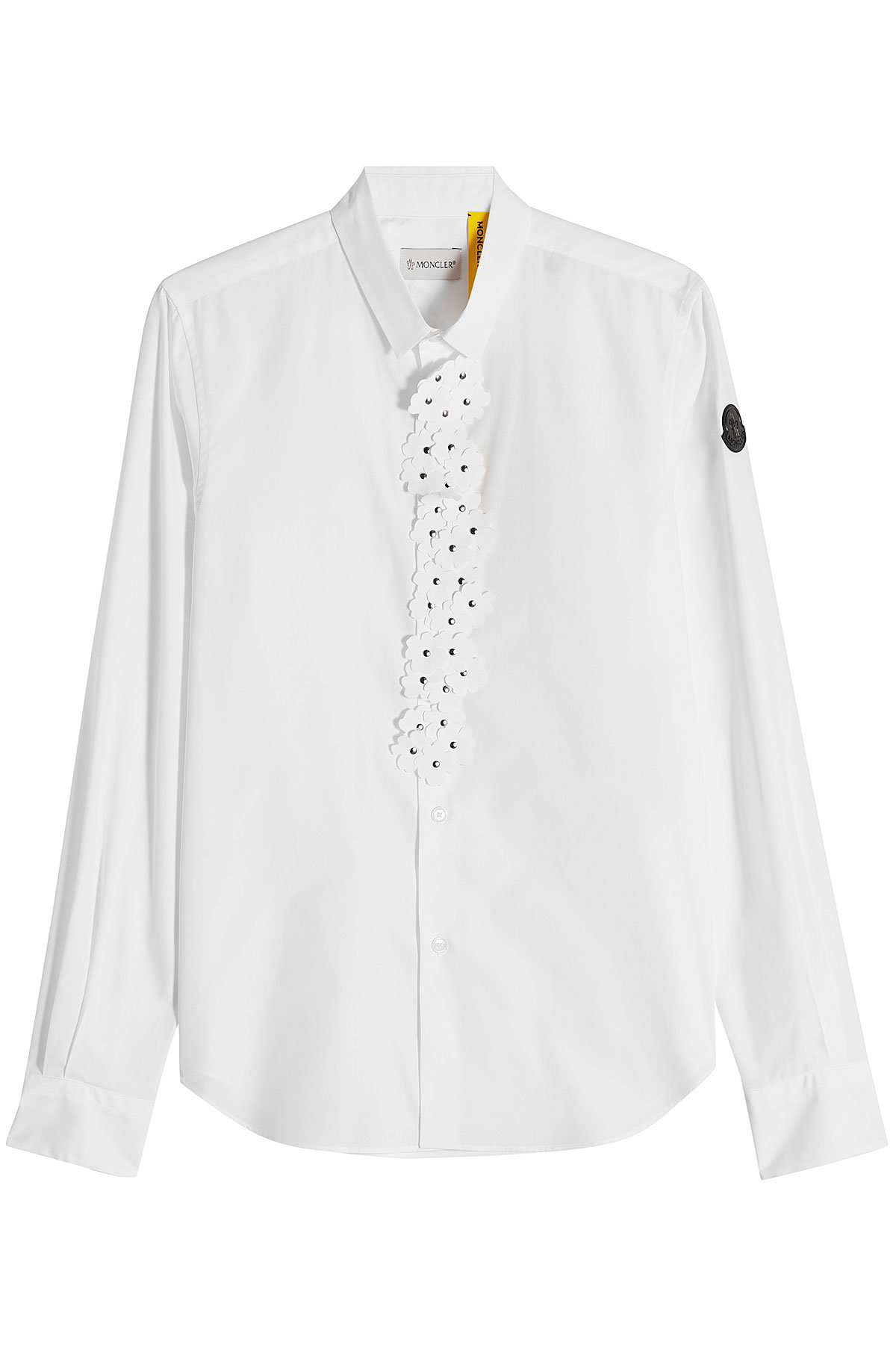 Cotton Shirt With Leather Flowers | 6 MONCLER NOIR KEI NINOMIYA
