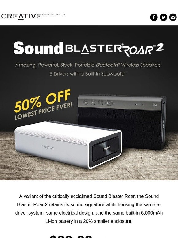 Creative Lowest Price Ever Get 50 Off Our Sound Blaster Roar 2 Now Milled