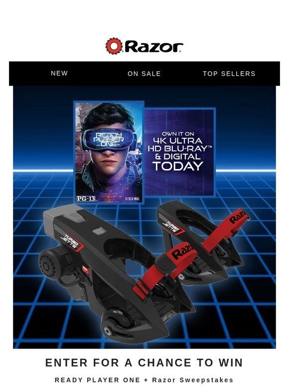 LAST DAY to Enter! Razor + READY PLAYER ONE Sweepstakes.