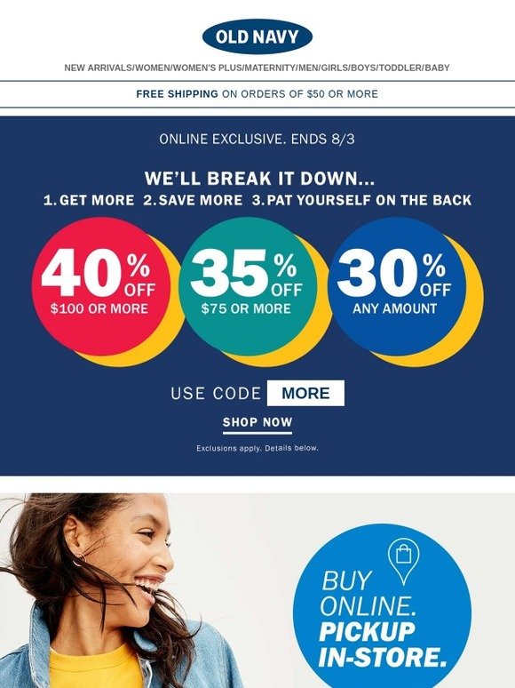 Old Navy Introducing Buy Online, Pickup Instore — the fun, fast