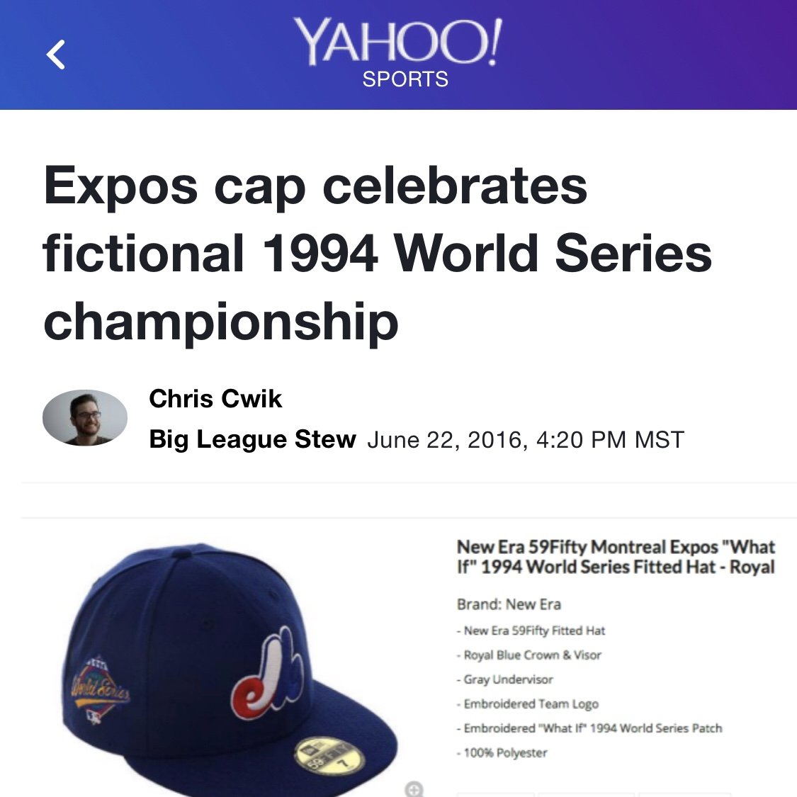 Hat Club: 😮 WHAT IF THE EXPOS WON THE WORLD SERIES??? 😮