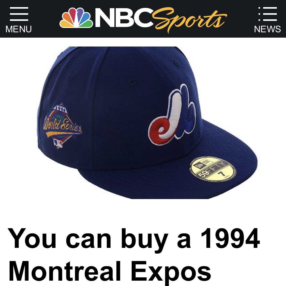 You can buy a 1994 Montreal Expos World Series Cap - NBC Sports