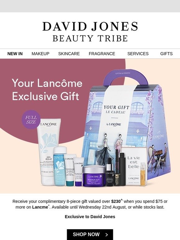 David Jones your Lancôme Exclusive Gift Milled