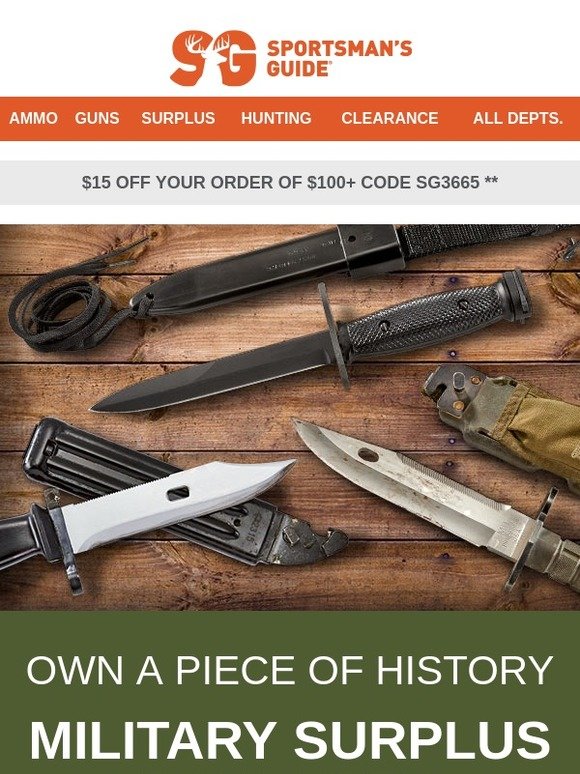 The Sportsman's Guide Military Surplus Sale Milled