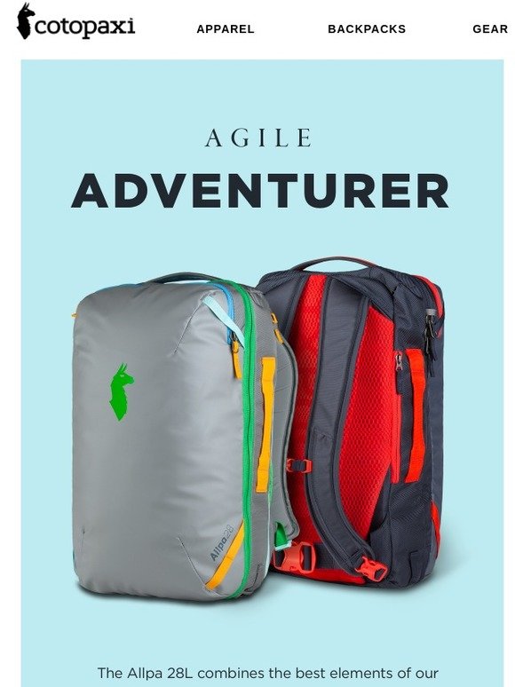 Cotopaxi: A Faster-Moving Travel PackThe All-New Allpa 28L | Milled Cotopaxi: A Faster-Moving Travel PackThe All-New Allpa 28L | Milled