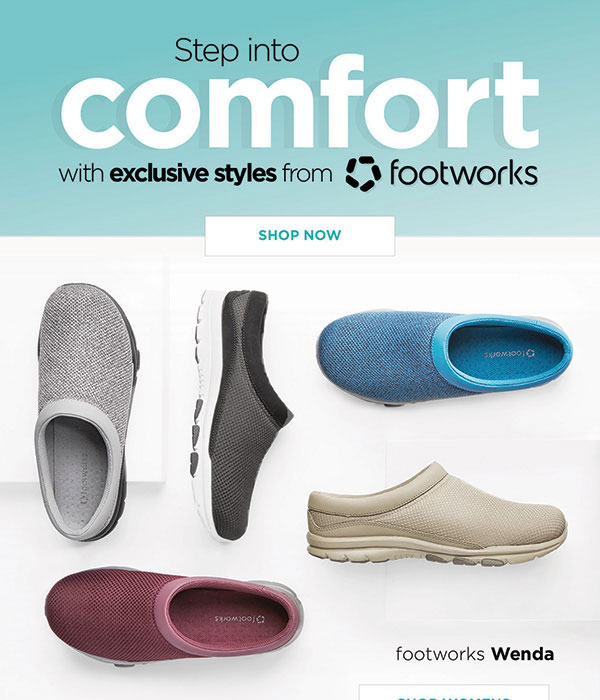 Foot Smart Keep Moving in Exclusive Footworks Styles! Summer SALE... Milled