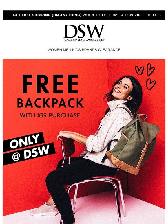 dsw free backpack 2019