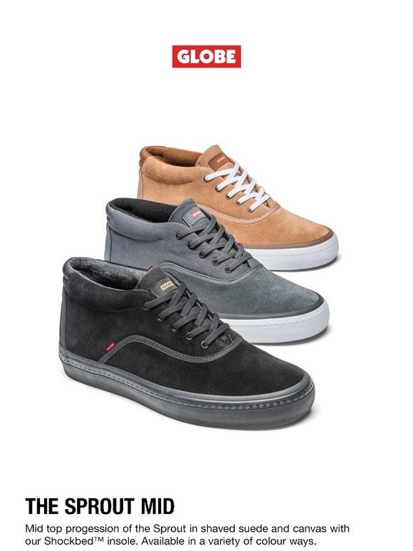 Globe Sprout GBSPROUT Mens Gray Suede Lace Up Athletic Skate Shoes 