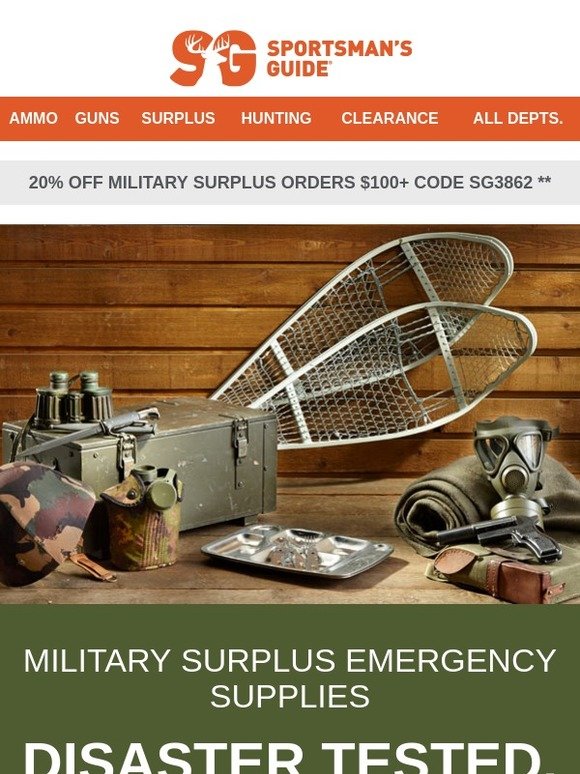 Sportsman's Guide Military Surplus Emergency Supplies Milled