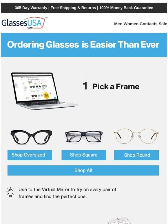 Ordering glasses online is super easy Milled