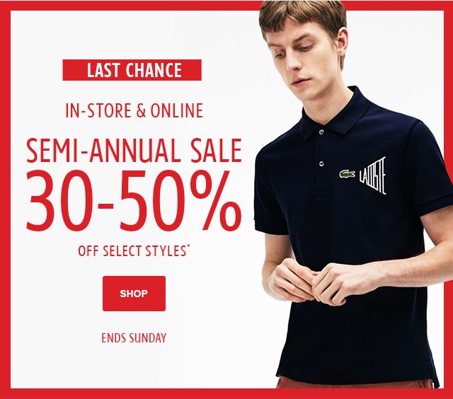 Lacoste: Soon. Annual Sale. | Milled