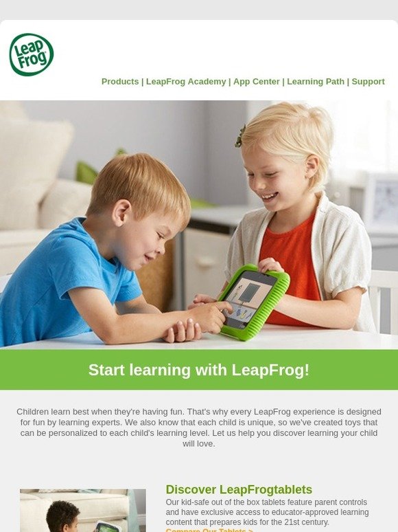 Welcome! See what LeapFrog has to offer!