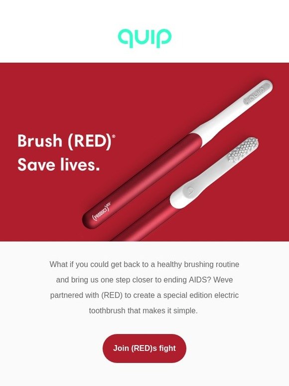quip red toothbrush