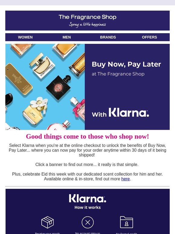 Klarna 2025 fragrance shop