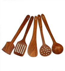 Home Creations Set of 5 pc Wooden Kitchen Cooking tool