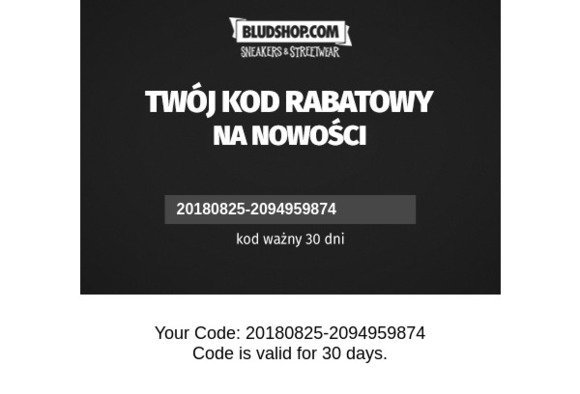 Your Code from bludshop.com