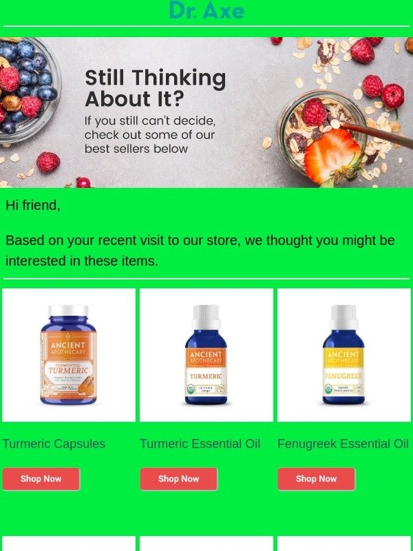 Dr. Axe Interesting . . . Check out Turmeric Capsules Milled