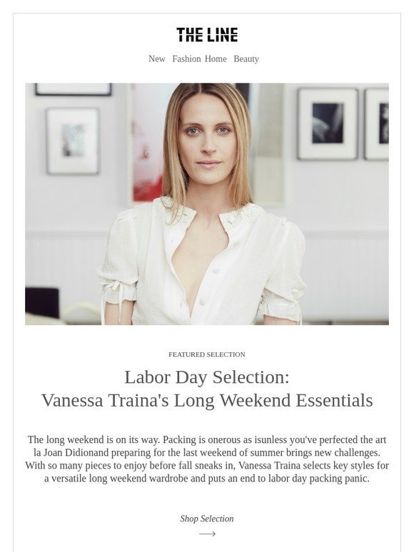 Labor Day Selection: Vanessa Traina's Long Weekend Essentials