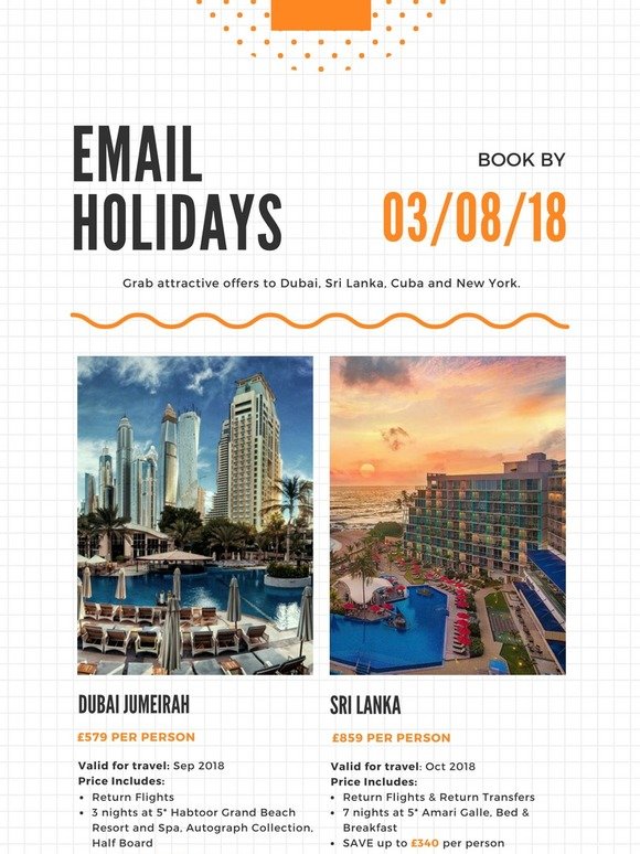 Special Holiday Offers form EmailHolidays.com 😃😊