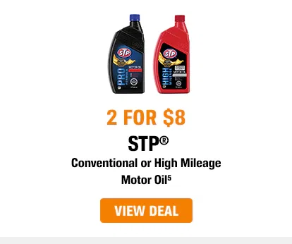 2 for $8 - STP - Conventional or High Mileage Motor Oil - View Deal