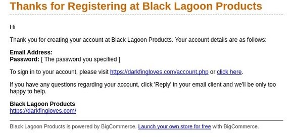 Thanks for Registering at Black Lagoon Products