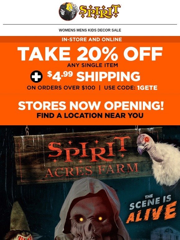 Spirit Halloween Take 20 Off Stores Are Opening Milled