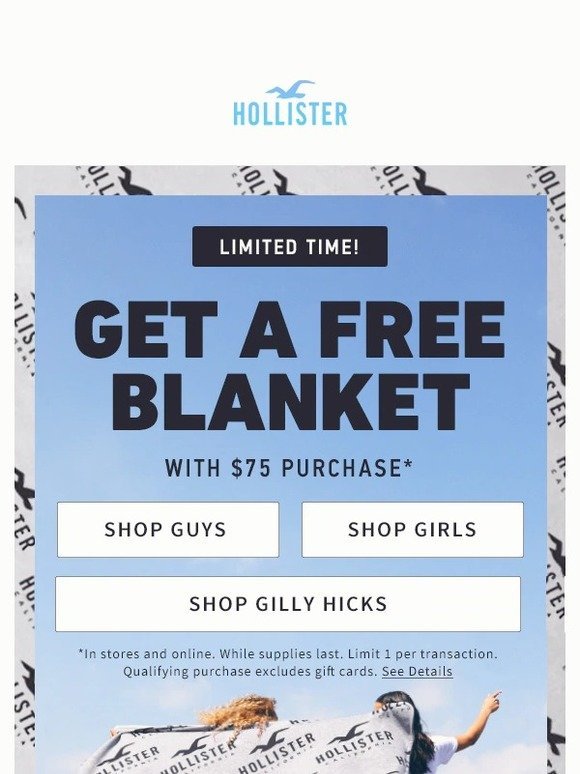 hollister free blanket 2018