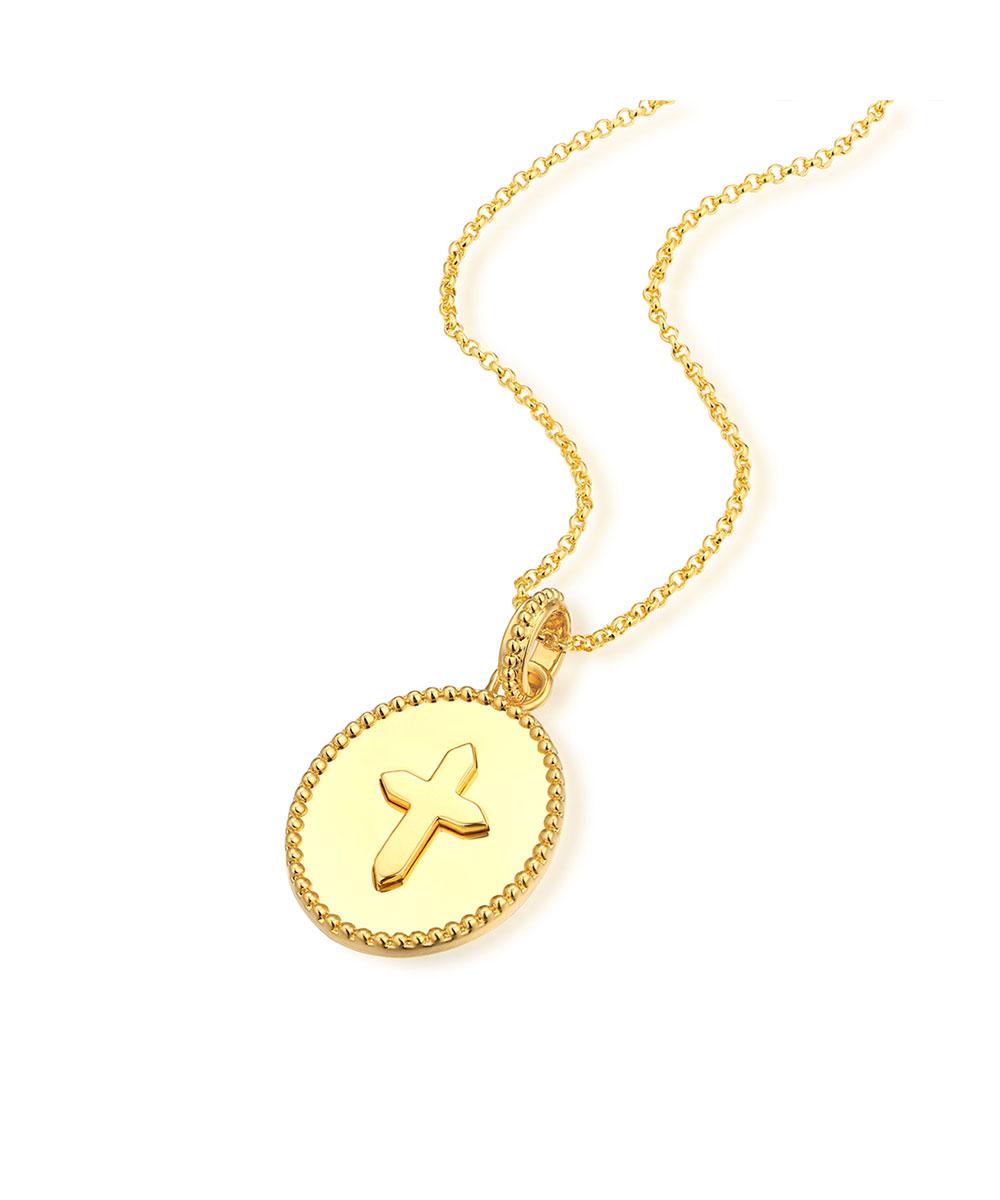  Wild Thing Disc Necklace Gold