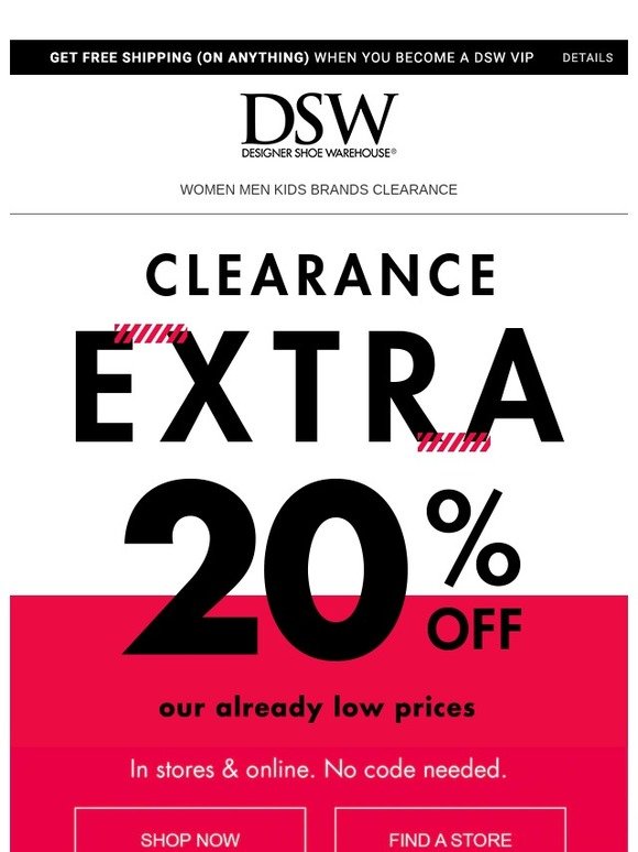 dsw clearance colors