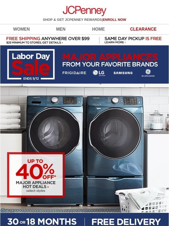JC Penney Finish. Laundry. Faster. Up to 40 off washers & dryers